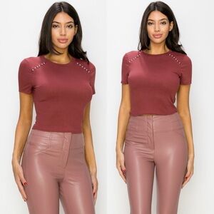 Elegant Burgundy Women's Top